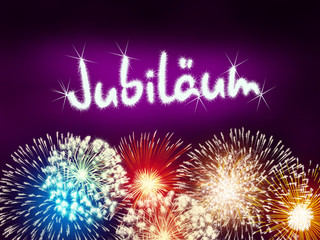 German Jubiläum jubilee anniversary firework pink