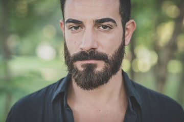 young handsome attractive bearded model man
