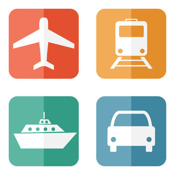 Vector illustration of transport related icons