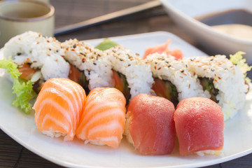 plate with  sushi dish
