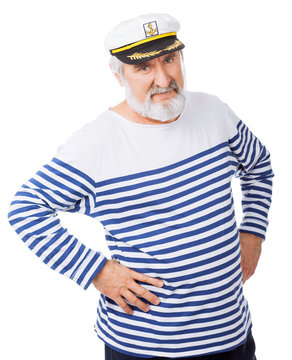 Handsome Sailor Isolated On White Background