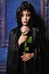 Very pretty woman vamp praying
