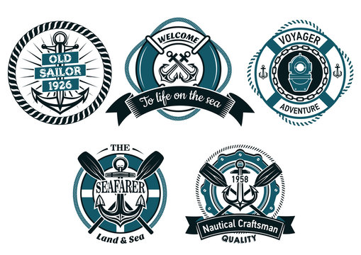 Nautical and marine heraldic emblems