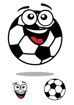 Soccer ball smiling cartoon character