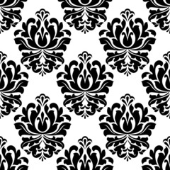 Retro damask floral seamless pattern