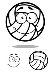 Cartooned volleyball ball character