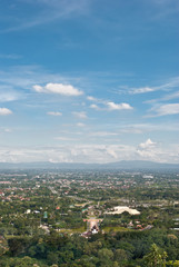 overall aerial view of town