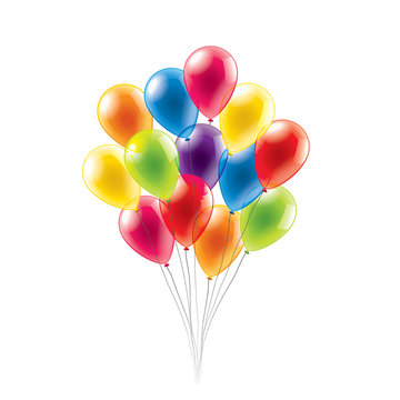 Colored balloons isolated on white vector