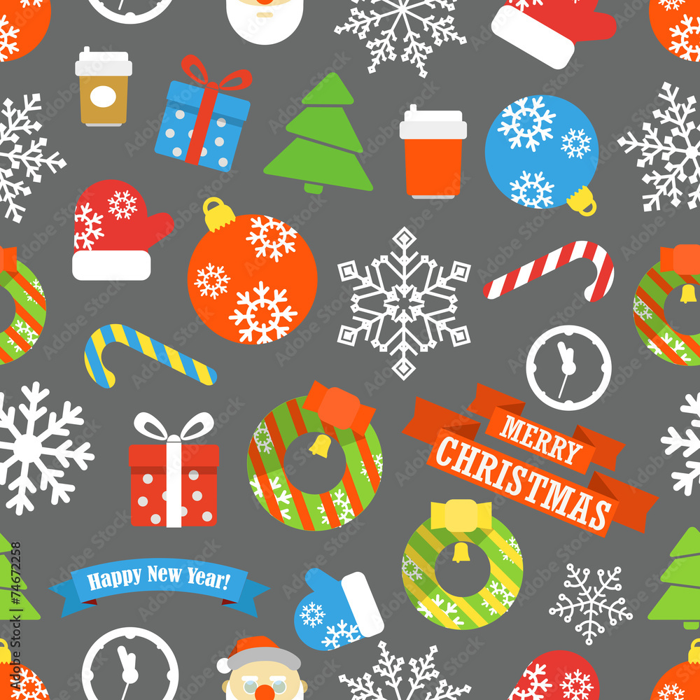 Poster Christmas vector elements collection. Design template