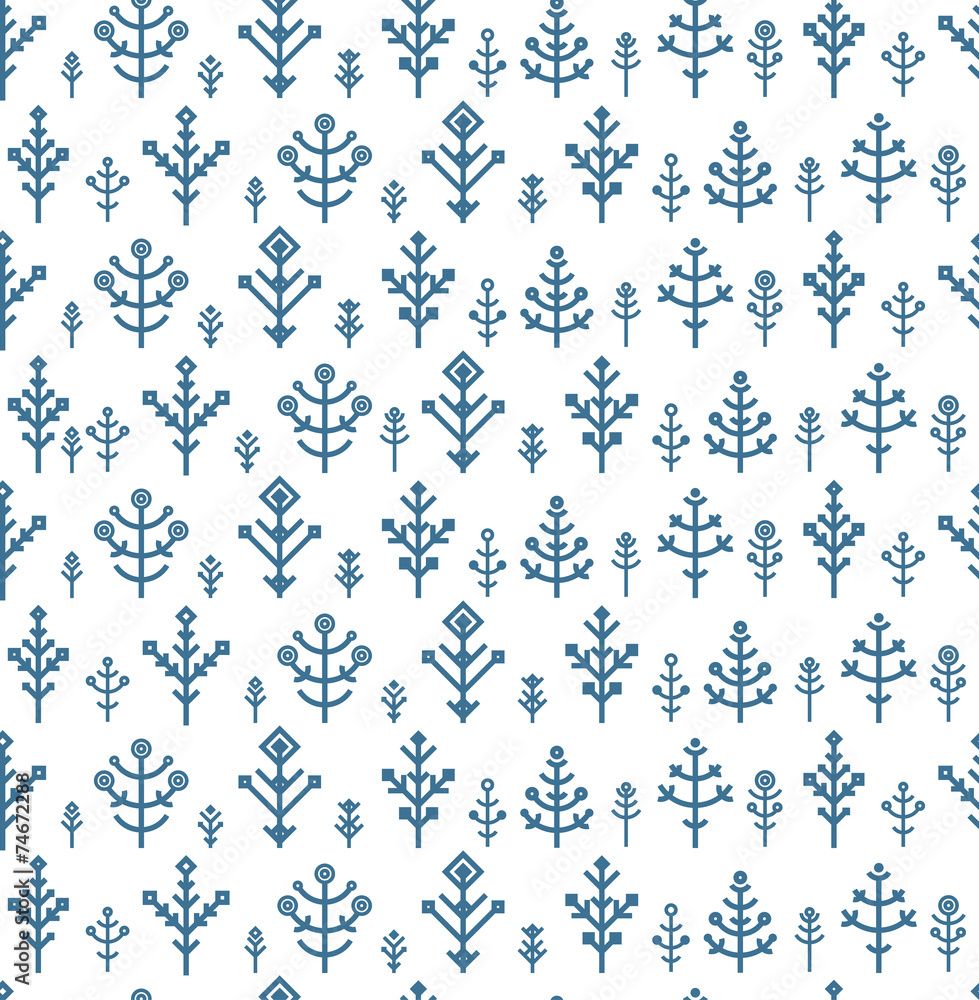 Poster Different snowflake seamless pattern. Design template