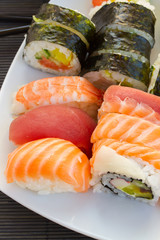 dinner with  sushi dish