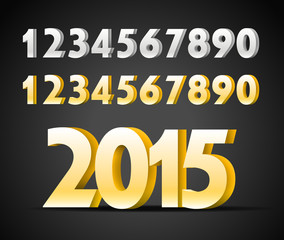 Metal digits collection. Happy new 2015 year