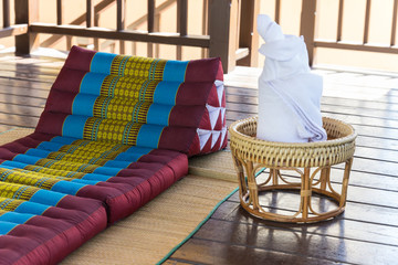 Fototapeta na wymiar thailand traditional mattress for spa massage