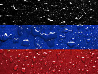 flag of Donetsk Krivoy Rog Soviet Republic with rain drops