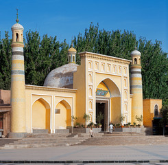 Id Kah Mosque, Kashgar, Xinjiang privince, China - obrazy, fototapety, plakaty