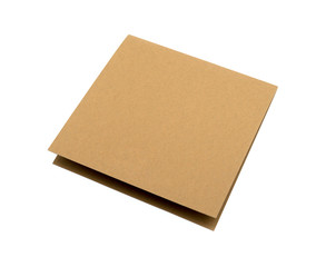Brown paper card board isolated on white background