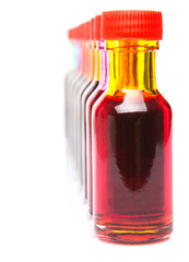 Different color variety of liquid food color additives 