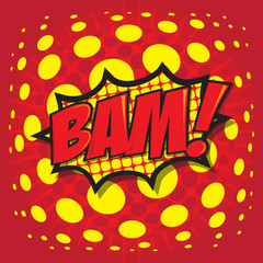 BAM! comic wording design for comic background
