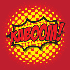 KABOOM! wording in comic speech bubble