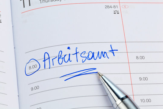 Eintrag im Kalender: Arbeitsamt