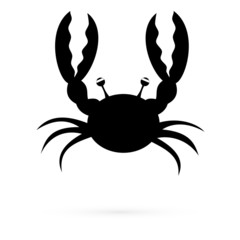 Black icon crab. Raster.