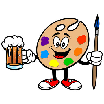 Art Palette with Beer