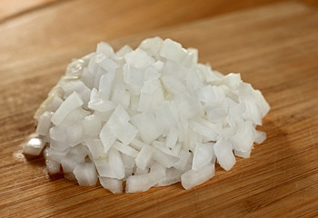 Chopped onoion closeup