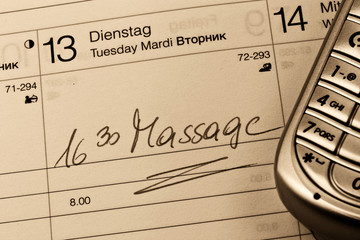 Eintrag im Kalender: Massage