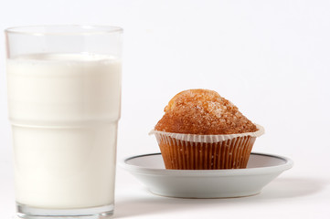 breakfast milk and cupcake
