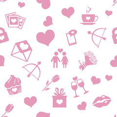 Vector Seamless Pattern Background for Valentines Day