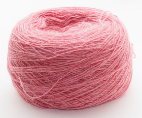 Pink skein of thread