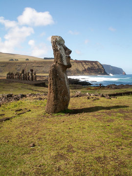 Moai With Row Behind