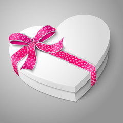 Vector realistic blank white heart shape box. For your