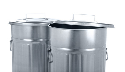 Recycling bins isolated on white