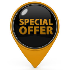 Special offer pointer icon on white background