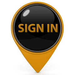 sign in pointer icon on white background