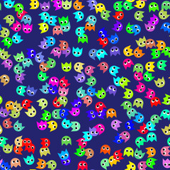 Game monsters seamless generated pattern