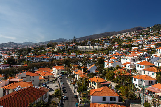 View of the city.  Funchal, Madeira island, Portugal