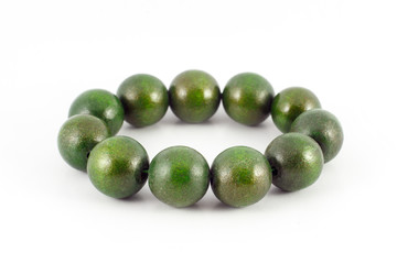 green wooden beads bracelet
