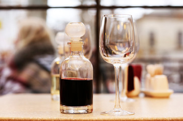 Wine tasting in bar