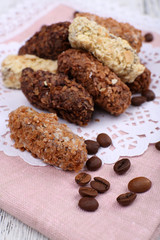 Homemade chocolates with coffee beans