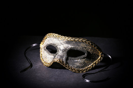 Beautiful carnival mask isolated on black