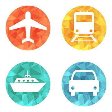 Vector illustration of transport related icons