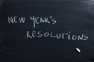 New Year's Resolutions handwritten