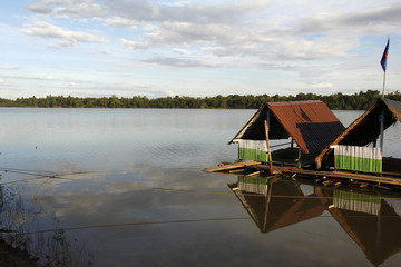 Fototapeta na wymiar Uferidylle am Mekong