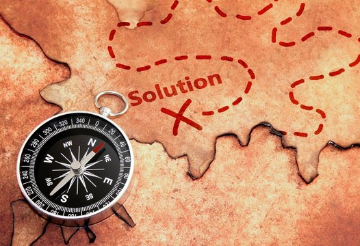 L&ouml;sung/Solution als Ziel - Konzept mit Kompass