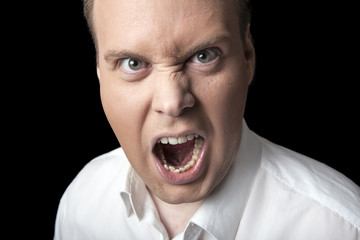 face screaming men
