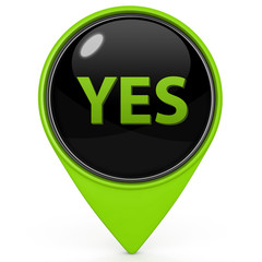 yes pointer icon on white background
