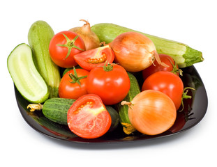 Isolated image of vegetables on the plate