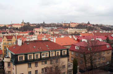 Naklejka na ściany i meble Roofs of the city of Prague